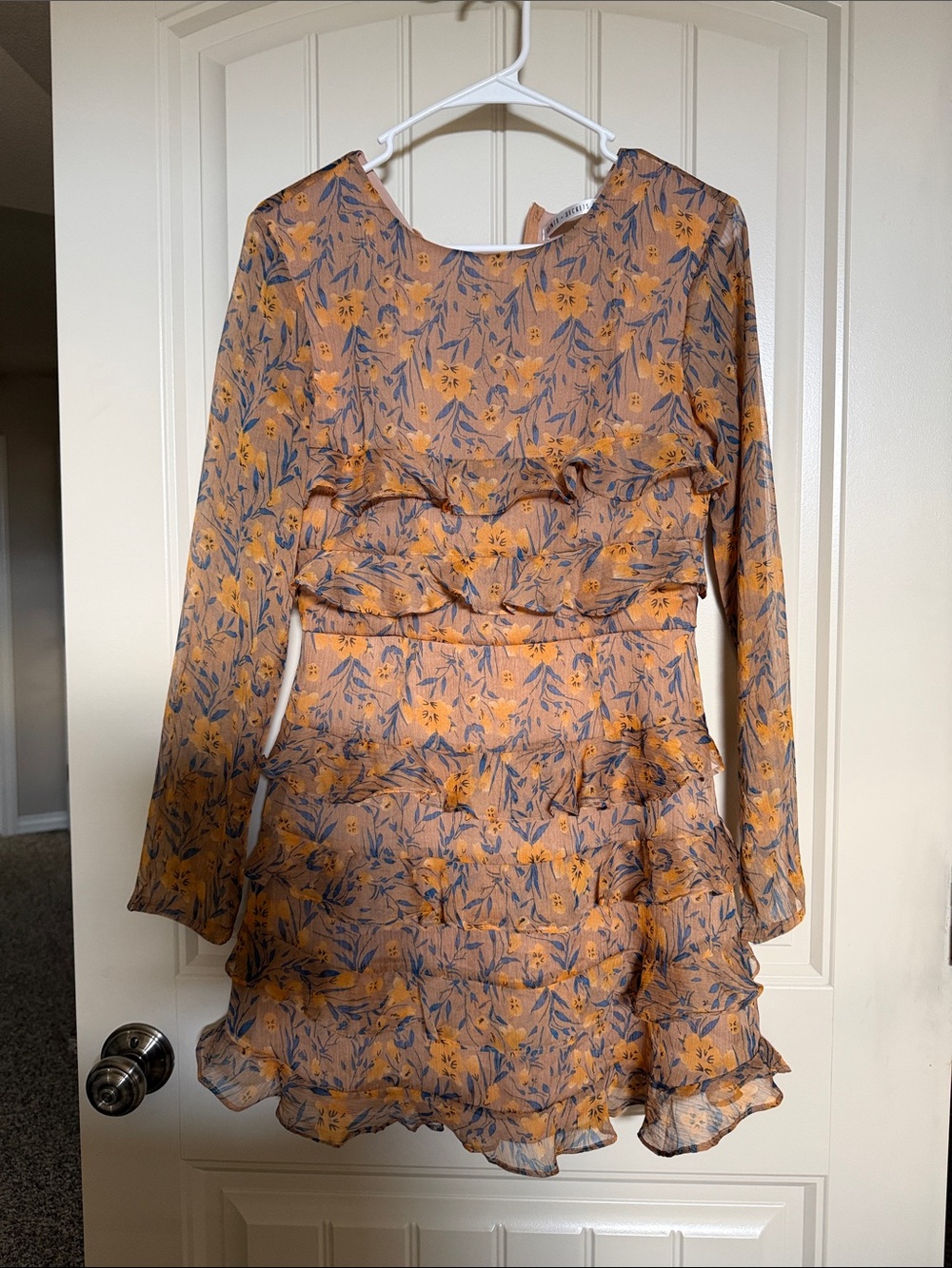 Saints + Secrets Floral Ruffle Long Sleeve Dress -